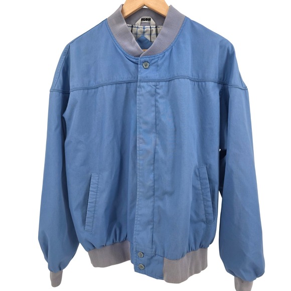 Vtg Field & Stream‎ Mens XL Blue Jacket Bomber Plaid Lined Button Up Casual - Picture 10 of 10